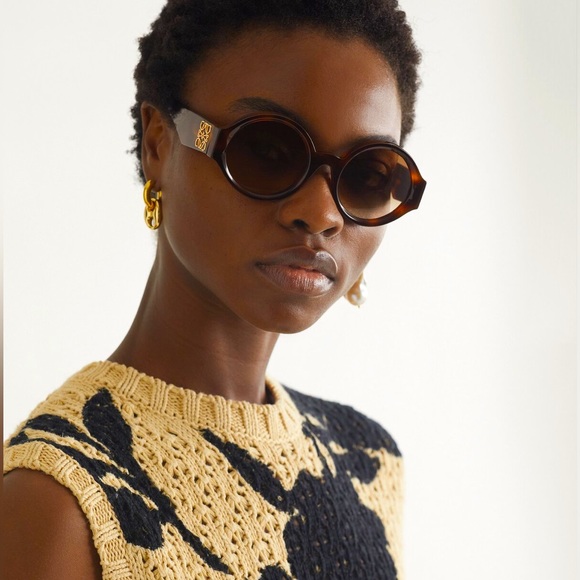 NIB LOEWE Story Round Frame Tortoiseshell Acetate Sunglasses - Picture 7 of 12